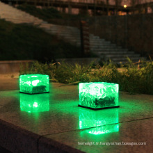 Lampe en briques de glace à cour à énergie solaire